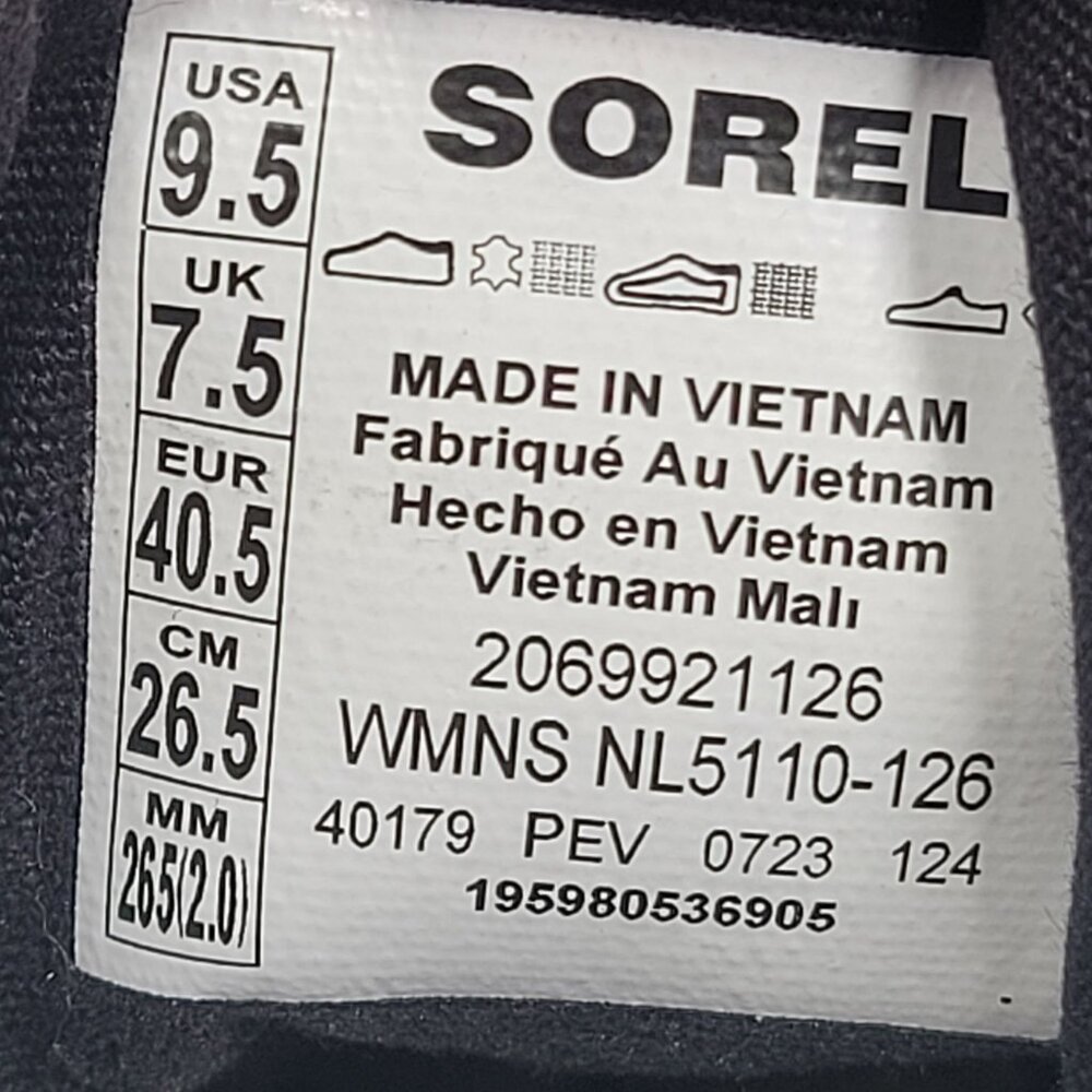 Sorel Out N About III City Women's Sea Salt Black Sneakers US Size 9.5 - Picture 8 of 8